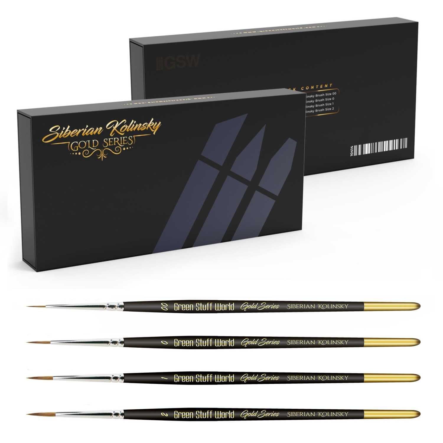 Kolinsky Premium Gold Series - Juego de 4 pinceles