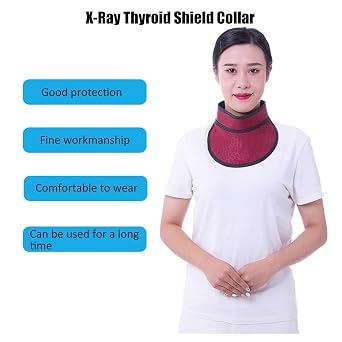 Radiation X-ray Lead Collar Thyroid Shield, Lightweight Dental X-ray Protection Neck Shield, Self Adhesive Adjustable(0.5mmpb)
