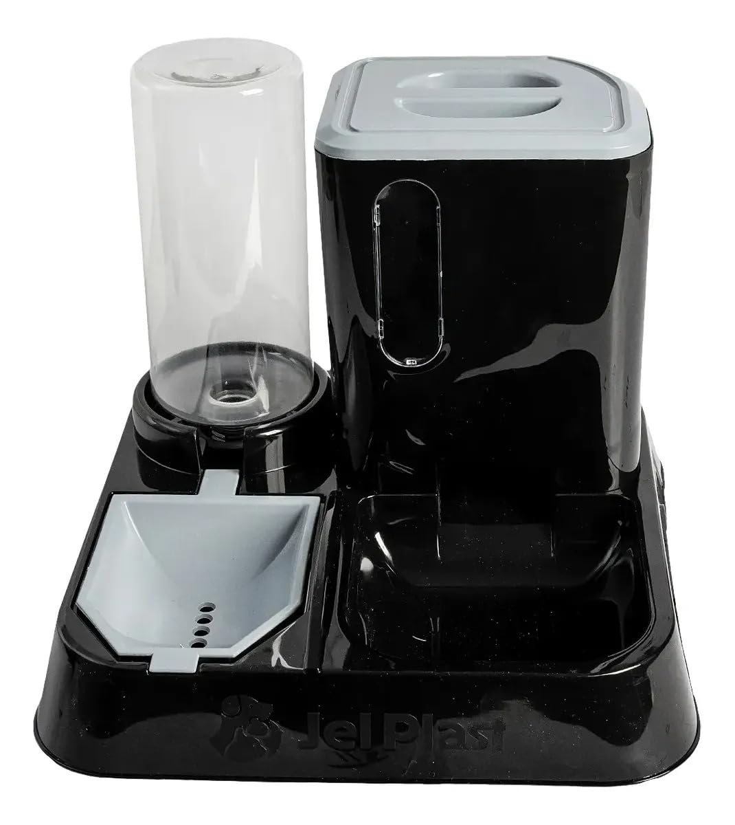 Comedouro e Bebedouro Automático Premium Elevado Duplo para Cães e Gatos, Plástico,