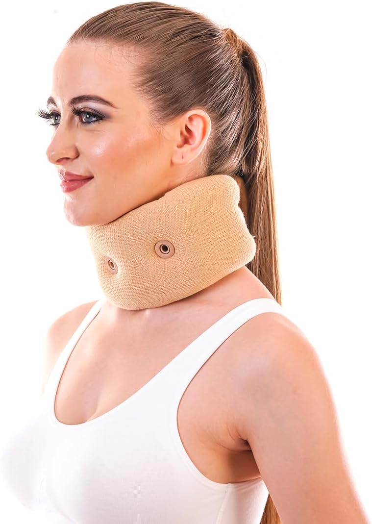 SAMSON Cervical Collar- Soft Neck Support for Men & Women | Comfortable, Skin-Friendly Neck Brace with Breathable Material, Ventilation Eyelets | Ideal for Pain Relief, Neck Instability (Small)