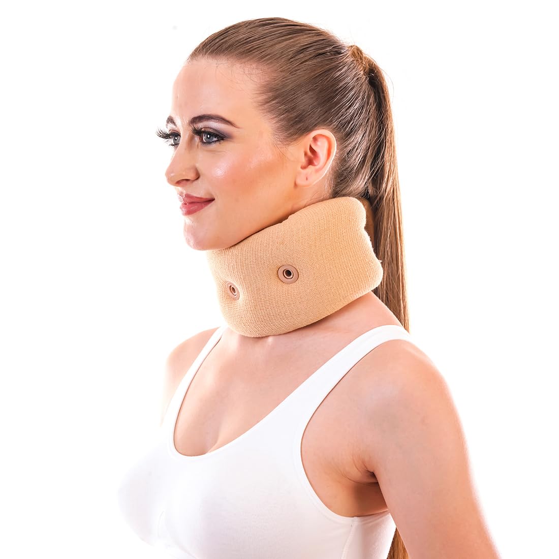SAMSON Cervical Collar- Soft Neck Support for Men & Women | Comfortable, Skin-Friendly Neck Brace with Breathable Material, Ventilation Eyelets | Ideal for Pain Relief, Neck Instability (Small)