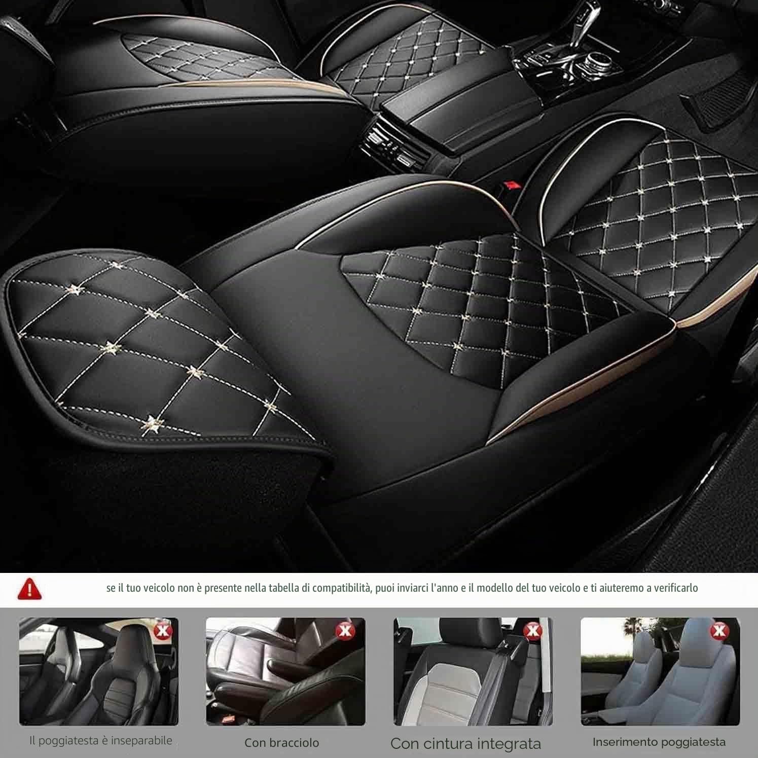 Coprisedili Auto Anteriore per Volkswagen T-Cross T-ROC Taigo, Coprisedili Auto Pelle, Set Completo Copri-Sedile Impermeabile, Coprisedile Anteriori 2-Posti(B(Blue-Green))