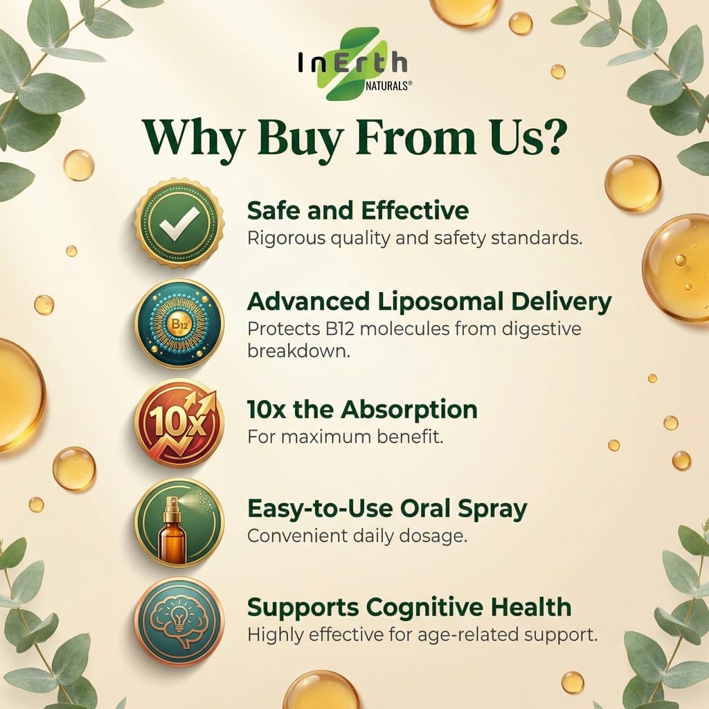 Liposomal Vitamin B12 Sublingual Spray 1000 mcg Methylcobalamin | Fast Absorbing Energy Support | Plant Based Non GMO Vegan | 60 Day Supply - Image 2