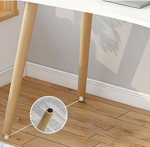 Miniatura 6 de LAKIQ Escritorio pequeño con gabinete y cajones, escritorio de madera fabricada para computadora de oficina en casa con gabinete de estudio con