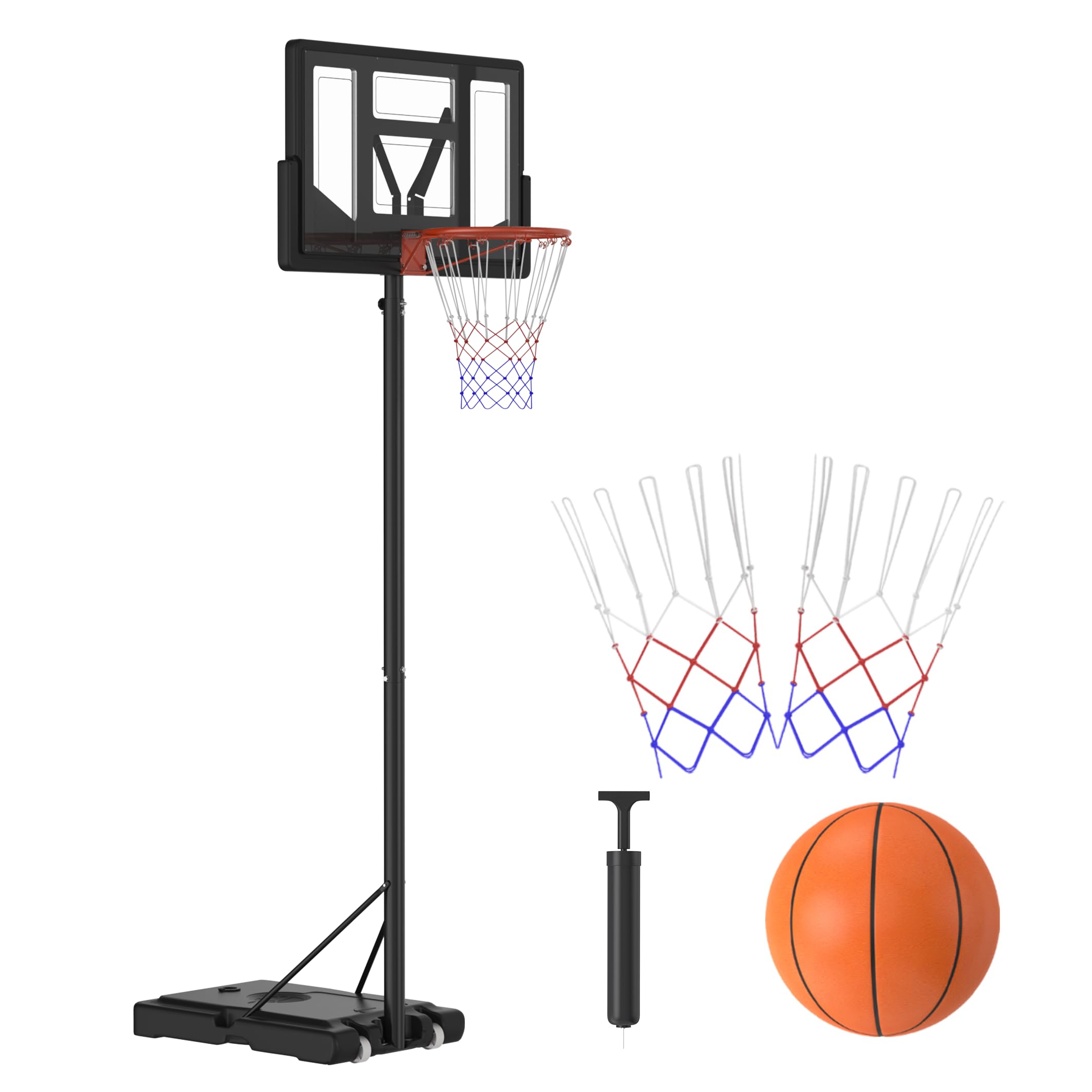 XMTECH Canasta de baloncesto exterior 230-305 cm regulable con ruedas
