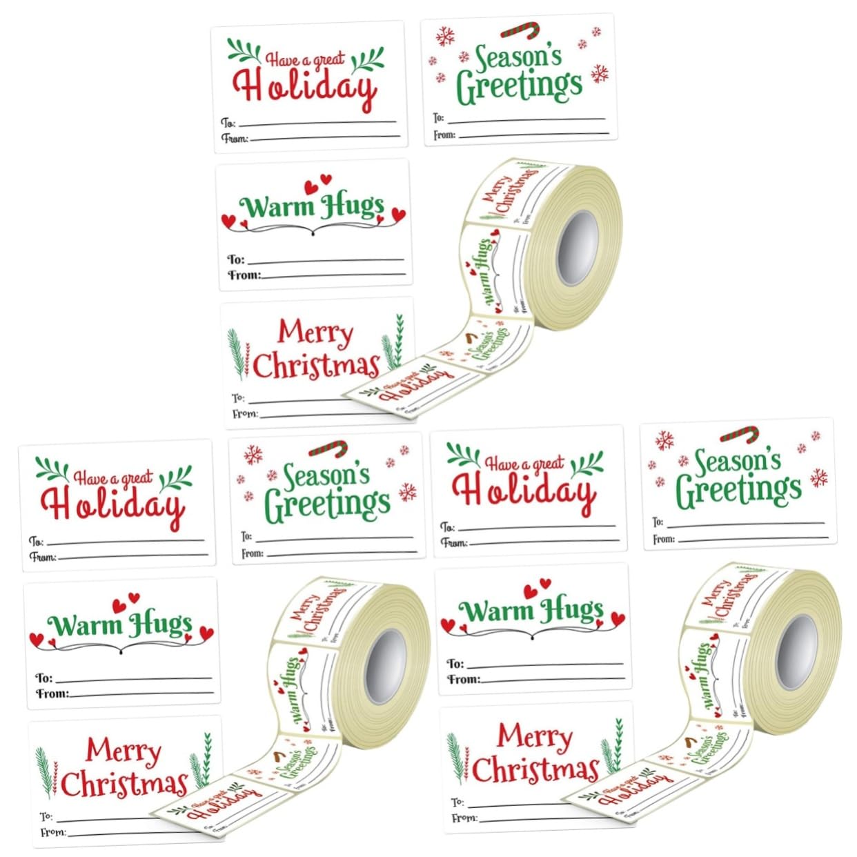 SHINEOFI 3rollen Weihnachtliche Selbstklebende Etiketten Kraftpapier Für Geschenkverpackungen Bastelprojekte Und Festliche Dekorationen Für Persönliche Botschaften Und Kreative