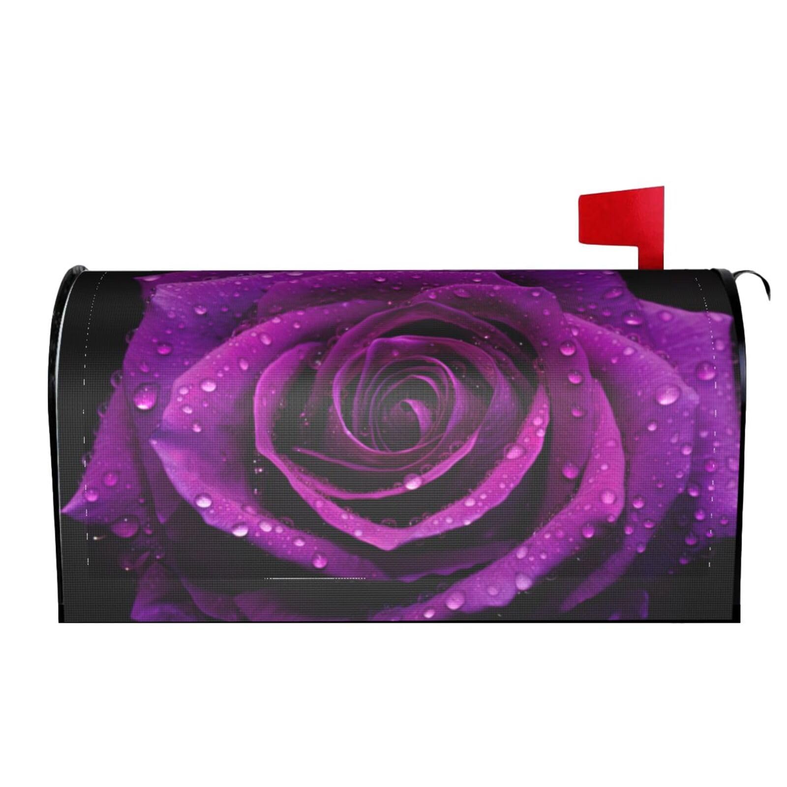 Purple Rose 03 Mailbox Covers Magnetic Wraps Post Letter Box Cover Garden Home Decor