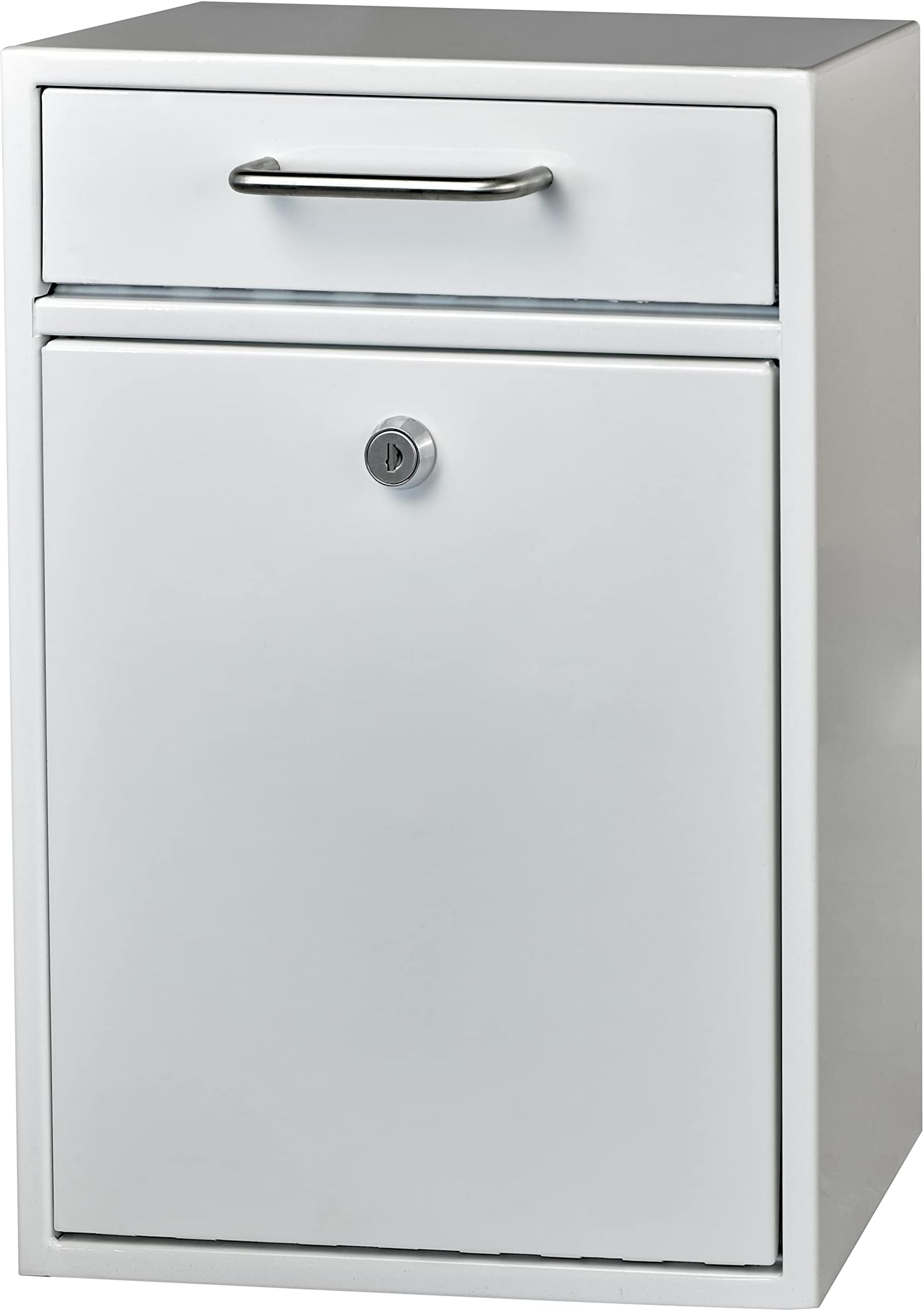 Mail Boss 7420 High Security Steel Locking Wall Mounted Mailbox - Office Drop Box - Comment Box - Letter Box - Deposit Box, Alpine White