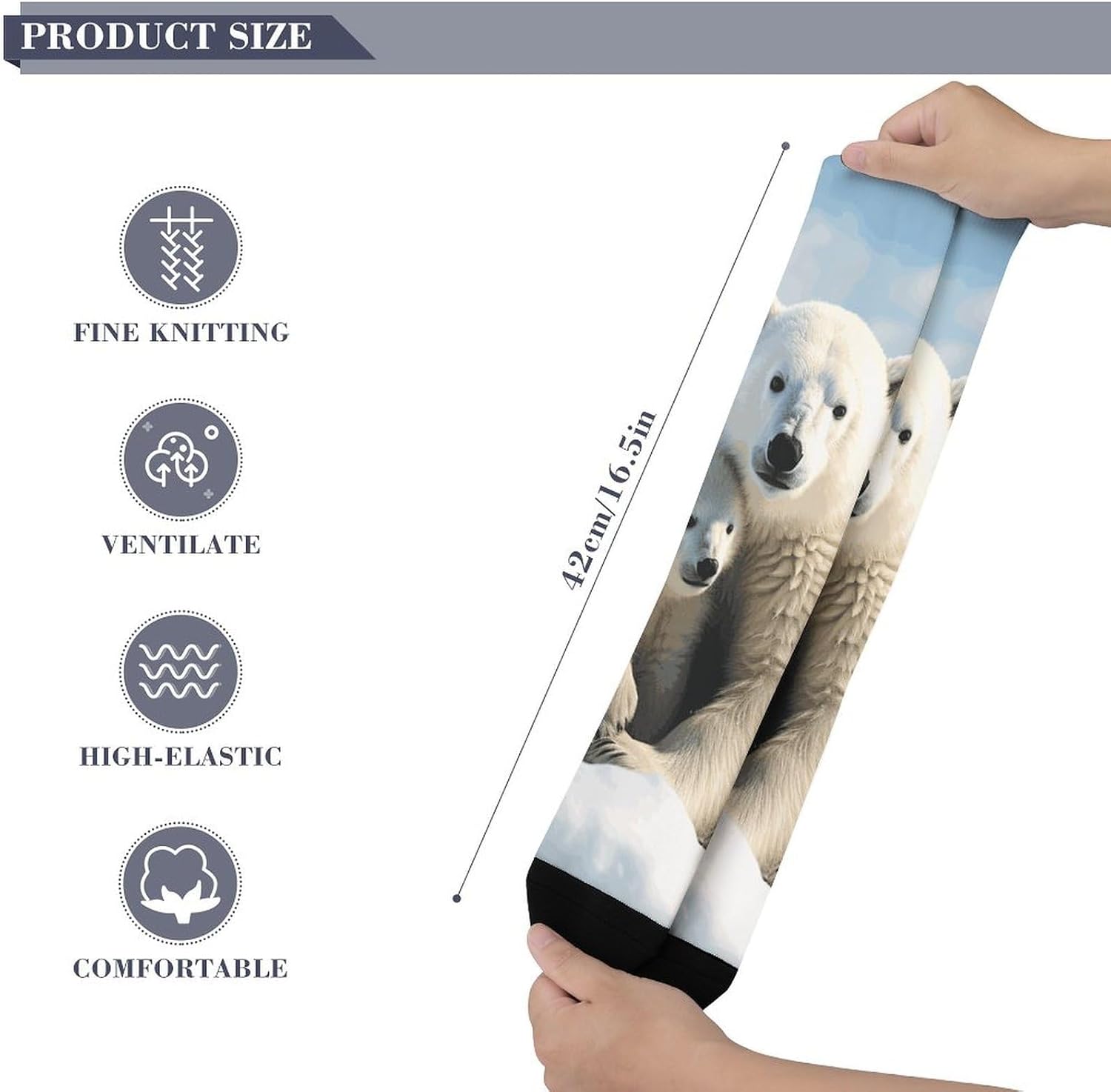 Polar Bear Knee High Soccer Socks Moisture Wicking