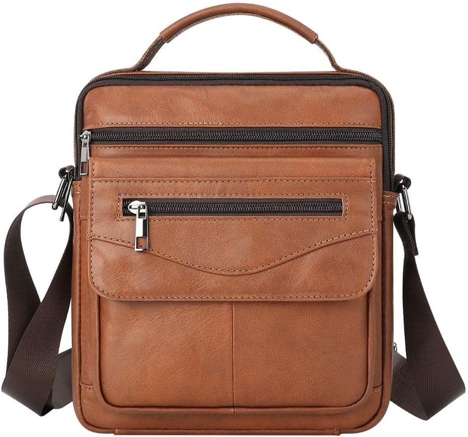 Leather Men's Bag Men's Shoulder Bag Men's Cowhide Satchel Men's Casual Crossbody Bag