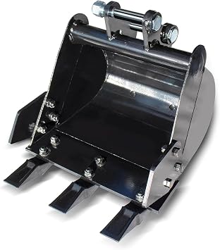 Generic 15.7in/380mm Digging Bucket Attachment for Mini Excavator 0.8-1.8 Tons, 3 Teeth Trenching Bucket for Mini Excavator, Small Digger Buckets Excavator Backhoe Attachments