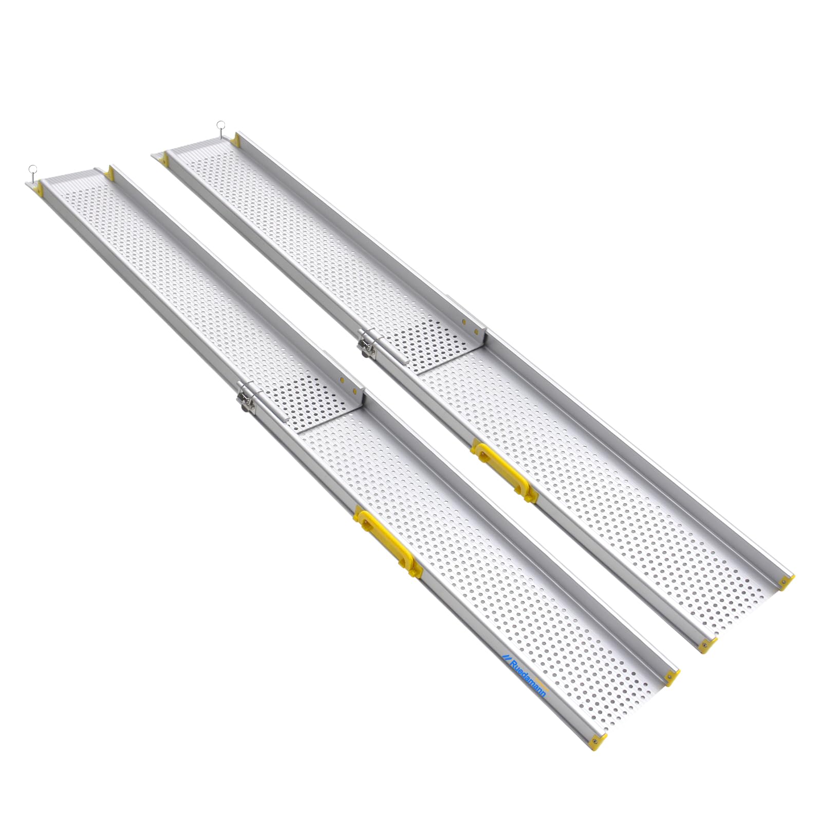 Ruedamann 7FT Portable Wheelchair Ramp, 600 lbs Per Pair Capacity, Adjustable Aluminum Ramps for Wheelchairs, 8" Width Wheelchair Ramps for Home Steps, Doorways, Curbs