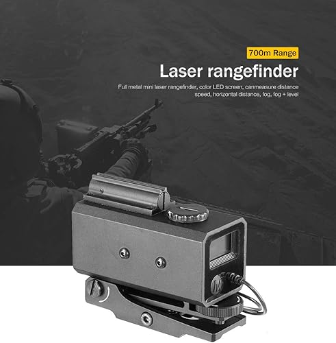 Miniatura 2 de Mini telémetro infrarrojo láser para caza Disparo Distancia Ángulo Medidor de velocidad Táctico Riflescope montado