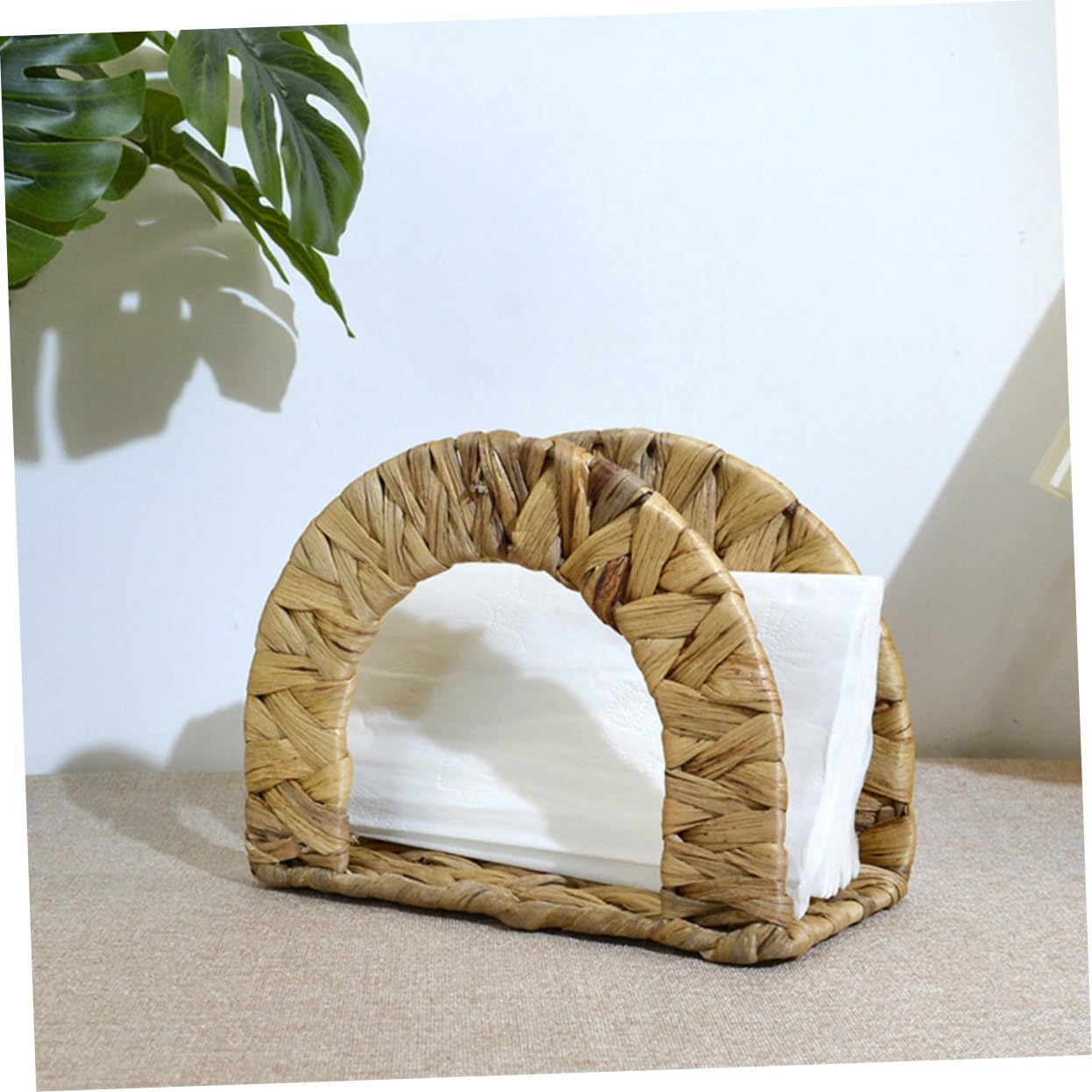 Portatovaglioli da Tavolo Elegante in Giunco Naturale Beige