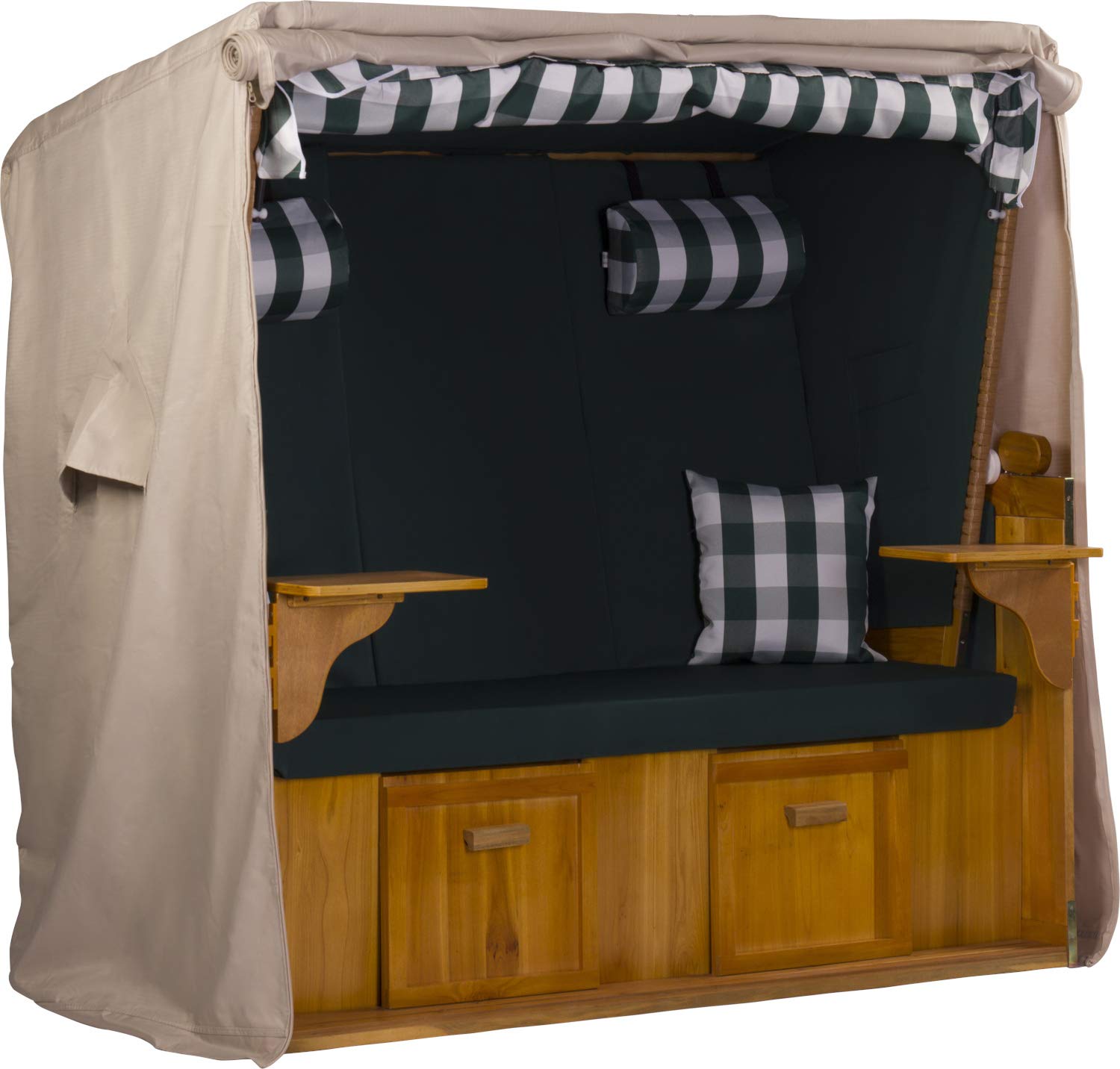 Strandkorb Schutzhülle | Größe XL - 155cm | Wetterfeste Strandkorbhülle Oxford 600D in beige| wasserdichte Abdeckhaube mit UV-Schutz