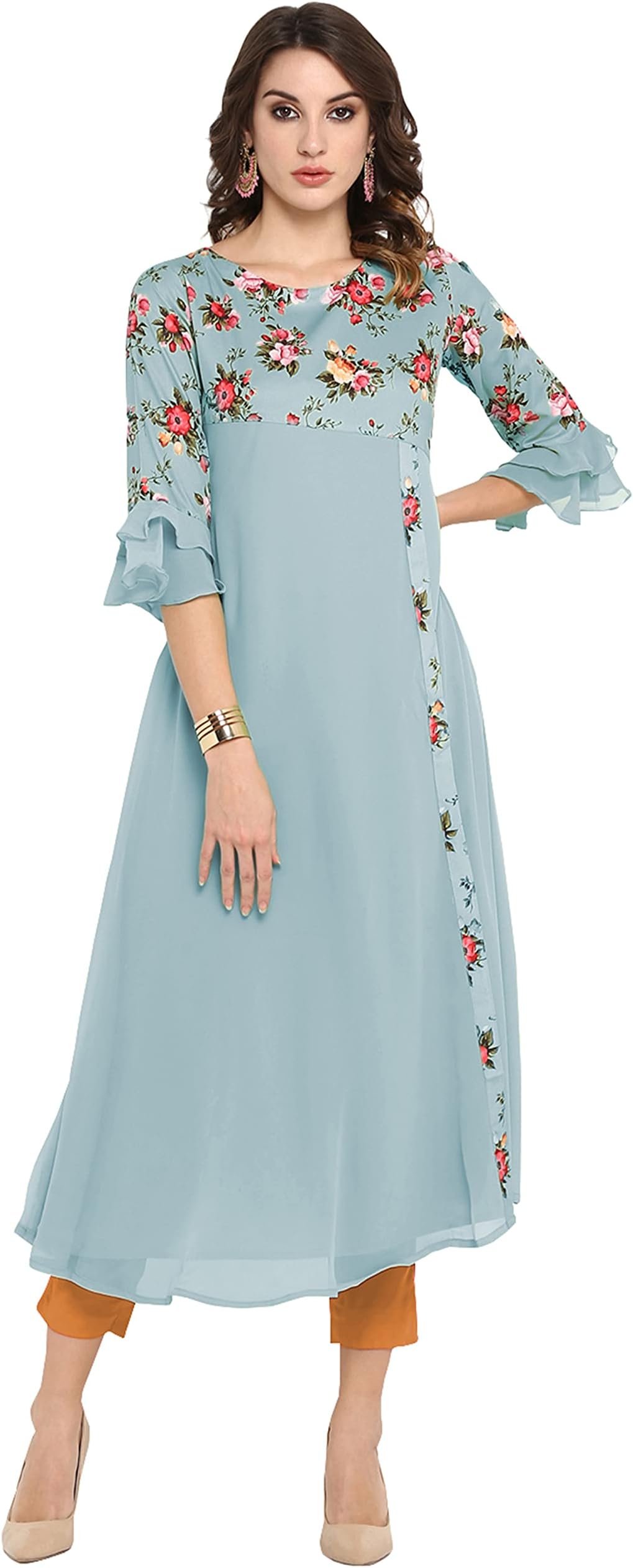 JanasyaWomen's Poly Crepe Kurta