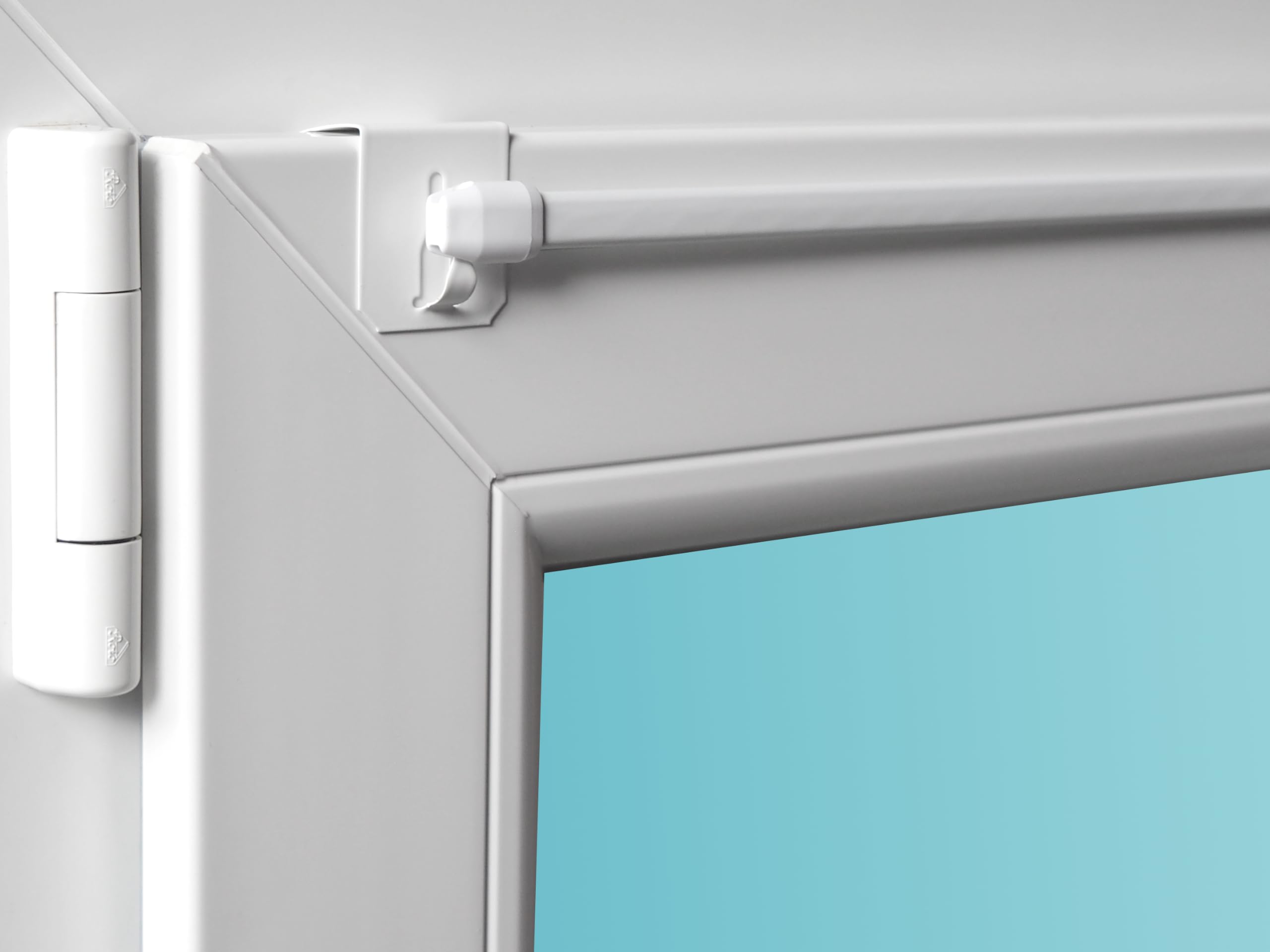 Gardinenstange „Florida“, weiß, 40-60 cm ausziehbar, inkl. klemmbaren Fensterhaken für Befestigung oben am Fenster, Klemmbereich (Fensterdicke) 15-20 mm Küche, Haushalt & Wohnen