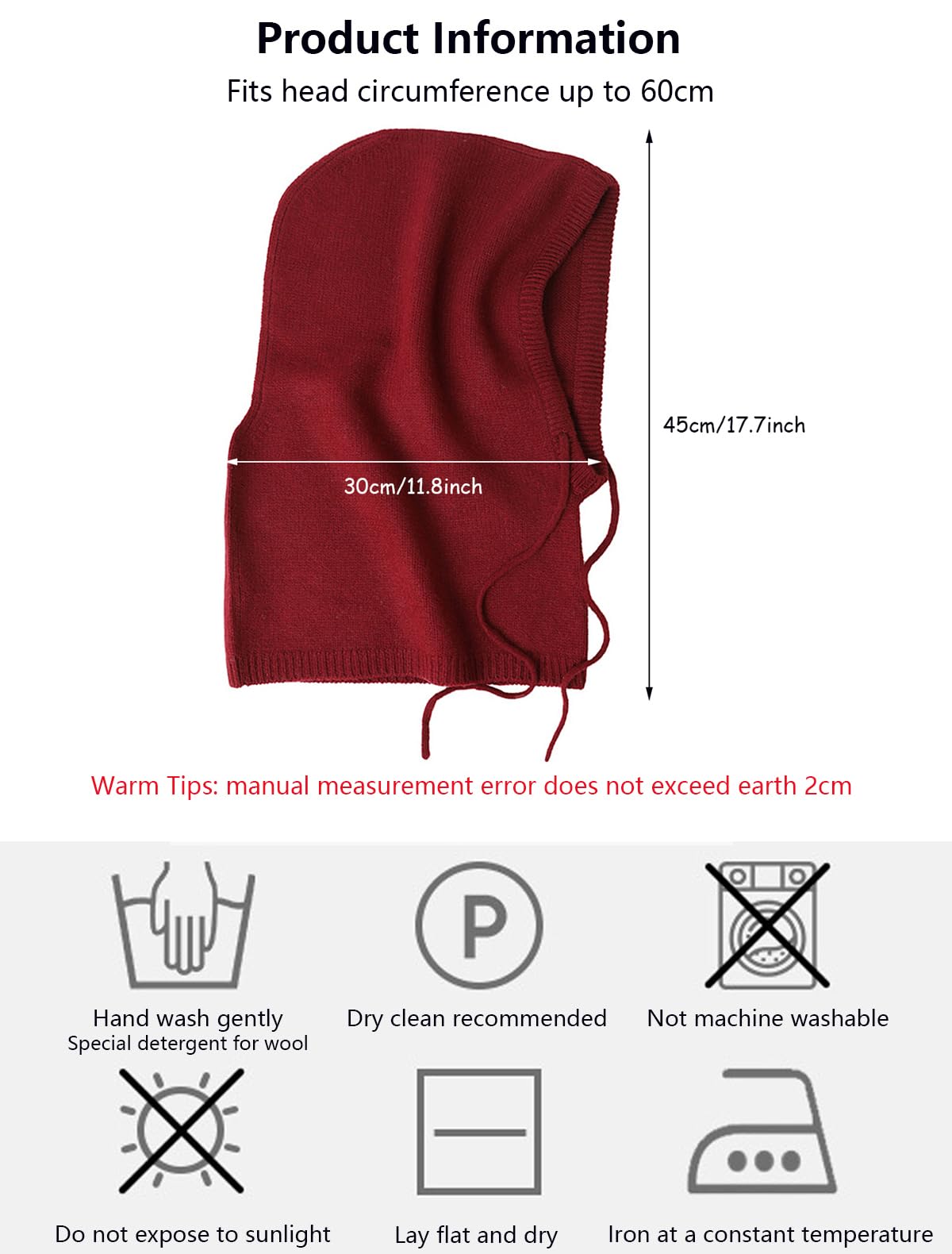 YUONNY Kominiarka unisex z kapturem, szalik, 10% kaszmir i 90% mieszanka wełny, zimowa dzianinowa czapka beanie szalik 2 w 1 dla kobiet mężczyzn
