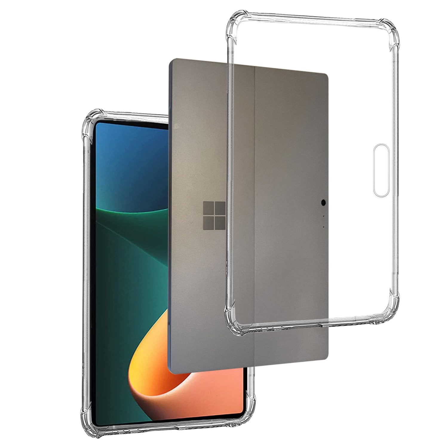 Silikonowe Etui Przezroczyste do MICROSOFT SURFACE PRO 9 13" - PRO 10 13" - PRO 11 13", Ultra cienkie 0,33mm, Silikon TPU smukłe i bardzo etui wzmocnione rogi