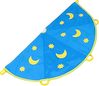 Star Moon Parachute 1pc Xingyue Parachute Kid Outdoor Toys Running Parachute for Kids Outdoor Playset Cloth Blue Outdoor Parachute Toys Kid Parachute Toy Puzzle Rainbow Umbrella