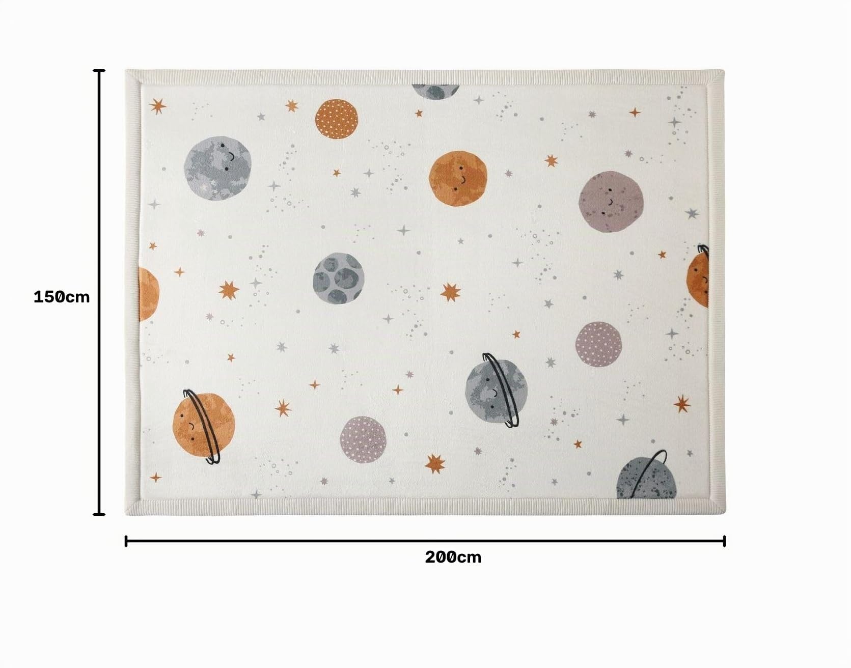 Hakuna Matte Colchoneta Manta Juegos Bebe 200x150x2,5cm, Nube Planetas – Tapete Infantil con Memory Foam Manta de Juegos Bebe Antideslizante, Tatami Bebe, Suelos Infantiles