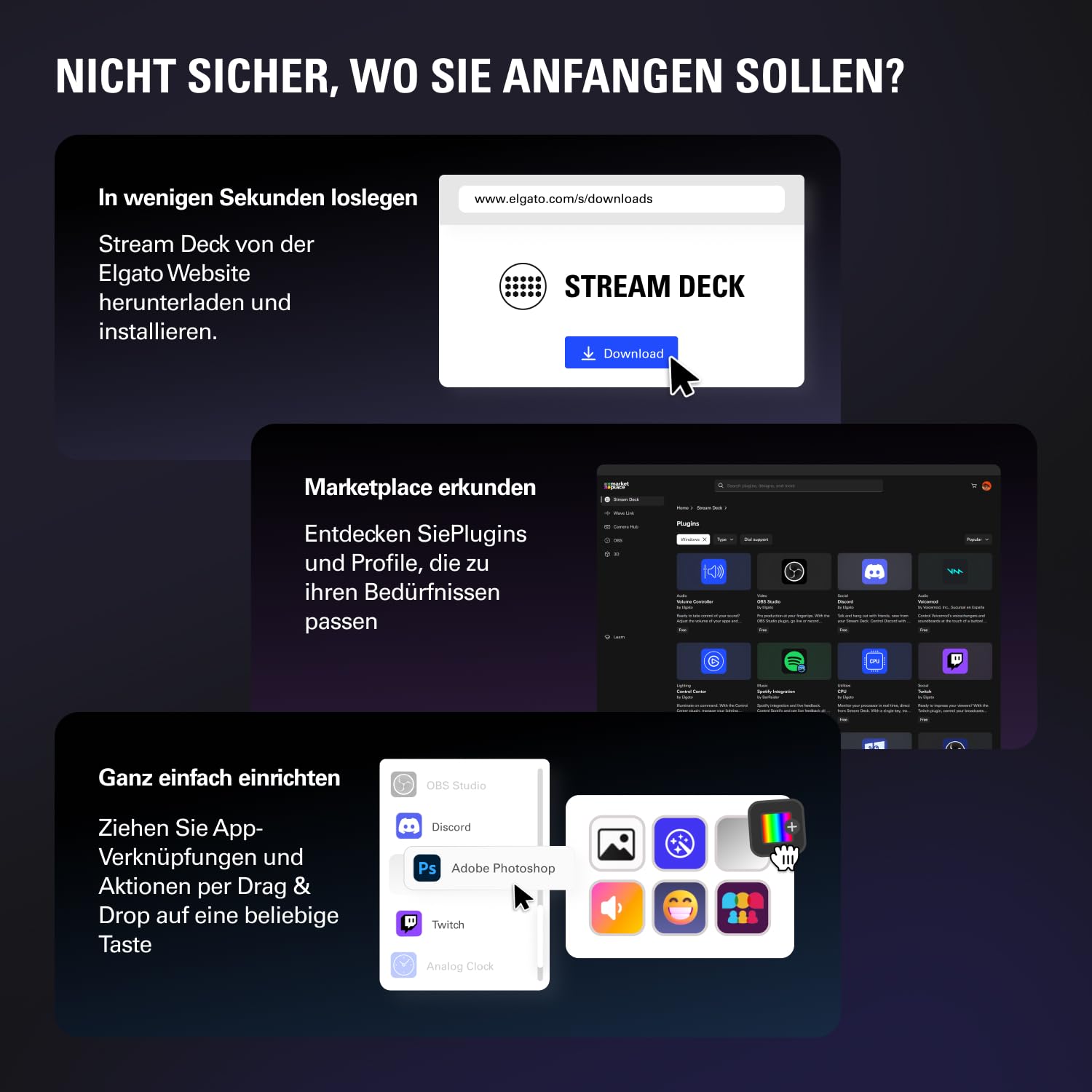 Elgato Stream Deck +, Audiomixer, Live-Produktion und Studio-Controller für Content Creators, Streaming, Gaming, mit anpassbarer Touch-Leiste, Drehreglern und LCD-Tasten, für Mac und PC