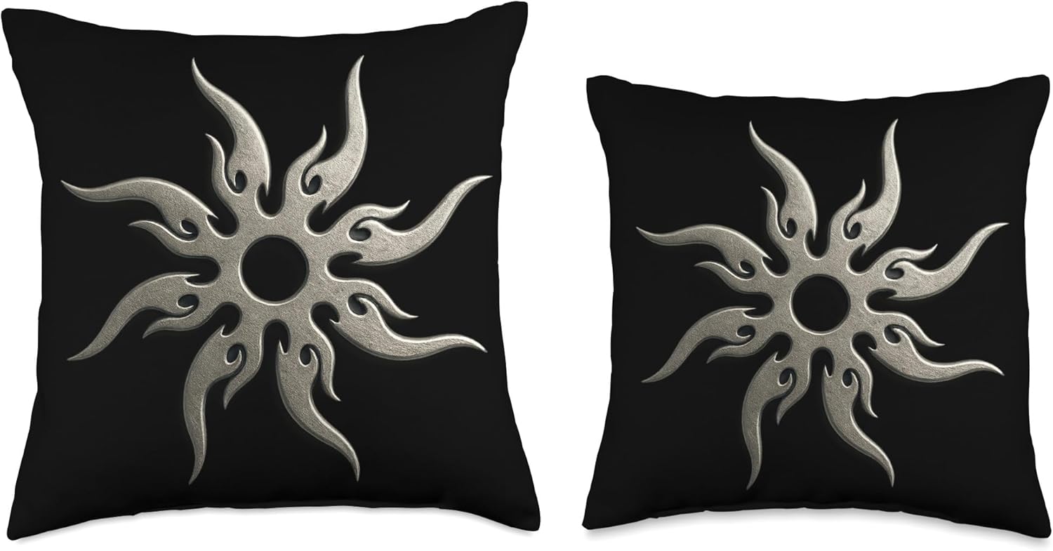 Forsaken Costume Sun Symbol Throw Pillow