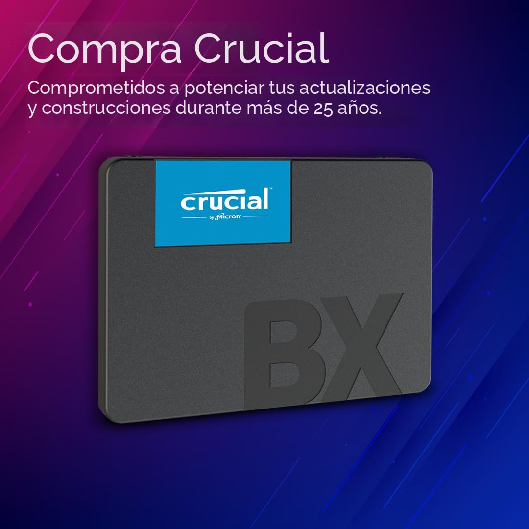 Amazon.com: Crucial BX500 480GB 3D NAND SATA SSD interno de 2.5