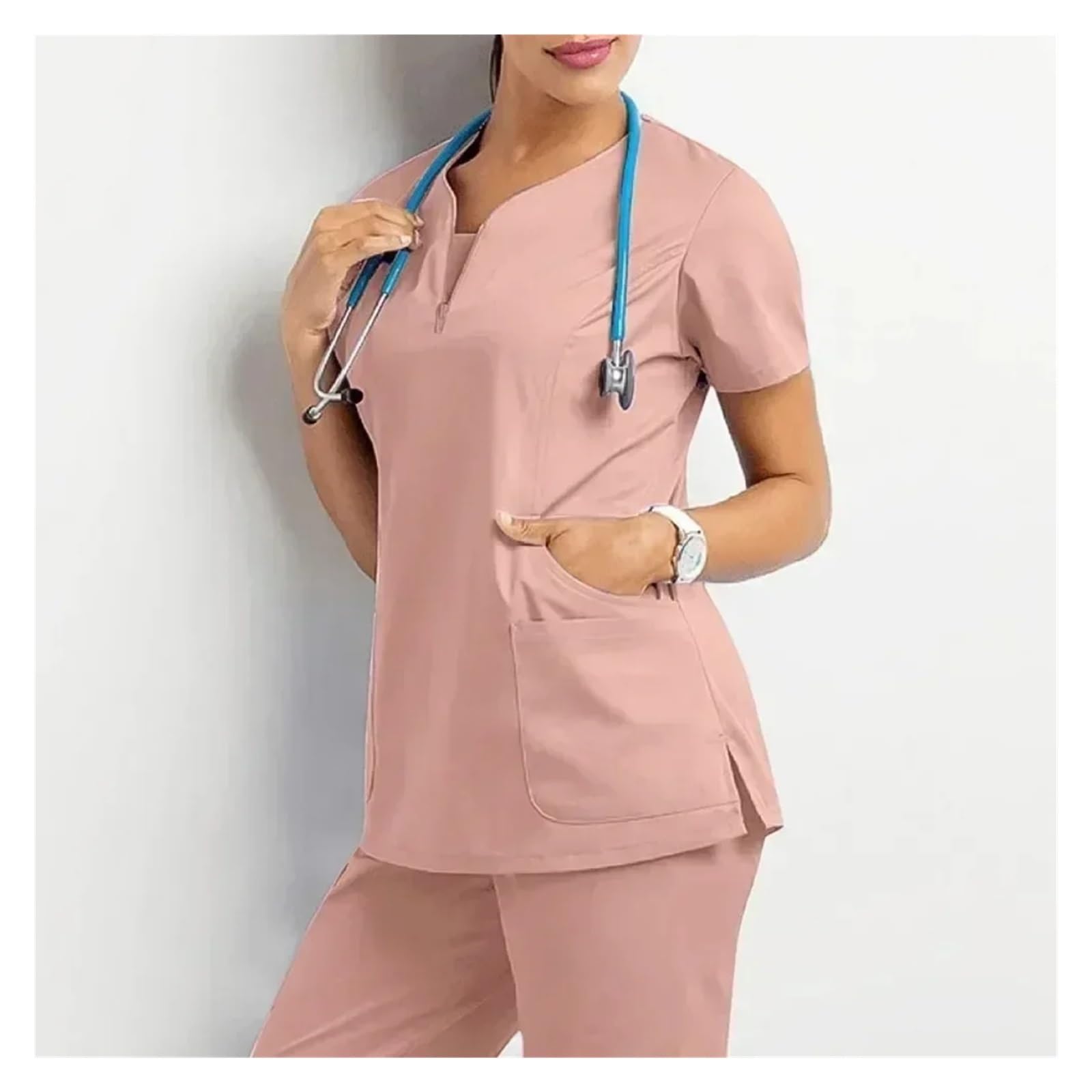 Accesorios Hospital Salón de belleza Médico Uniforme enfermería Farmacia informal Trabajo Manga corta Uniformes