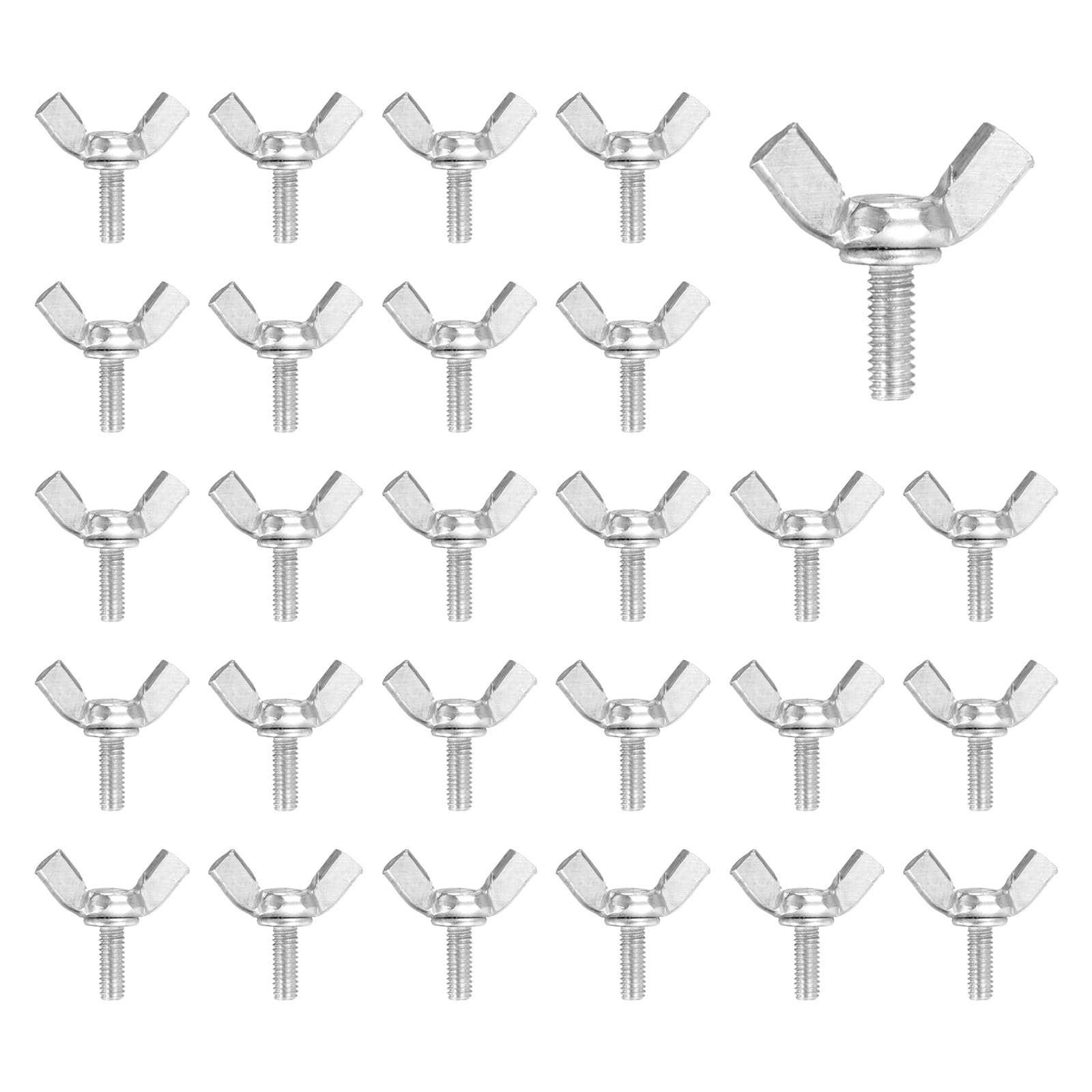 sourcing map 40 Pcs M4x10mm Wing Butterfly Screw Bolts, Carbon Steel Zinc Plated Wing Bolt Thumb Hand Screws Fasteners for Home, Machine, Electronic Equipment