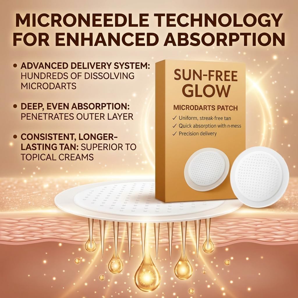Patchs autobronzants à micro-aiguilles Pure-vlab Sun-Free Glow, Patchs de soin à micro-aiguilles Pure-vlab Moon Rind, Pa-tchs autobronzants Celestvéra, Teint naturel, Bronzage (2box)