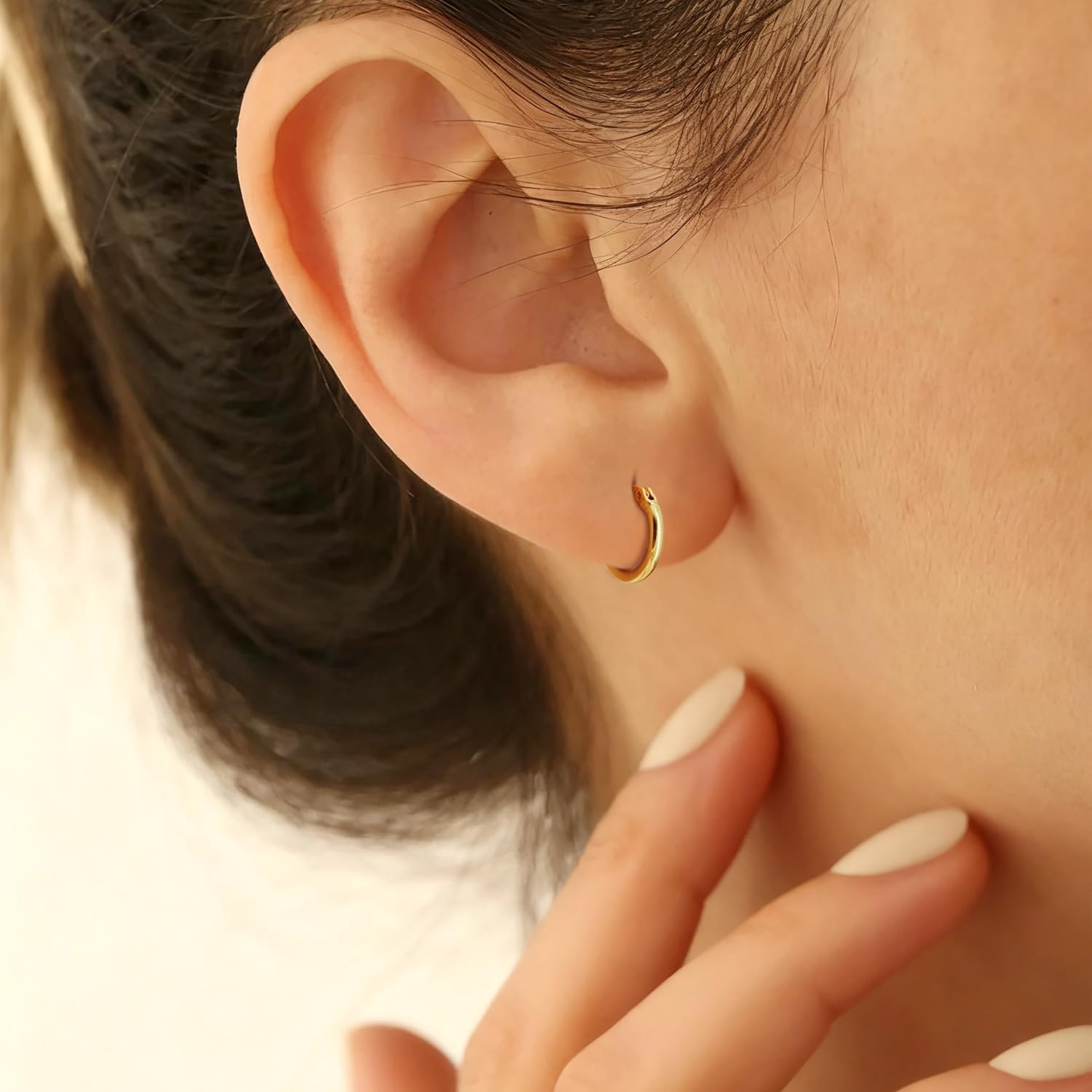 14K Gold Earrings for Women 14K Gold Hoop Earrings for Women Gold Hoops Earring for Womens Hoop Classic Simple Circular Silhouette Womens Hoop Earrings 12/14/16/18/20mm - Image 3