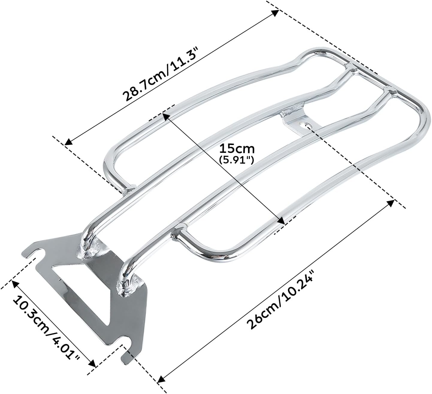 TCMT Chrome Solo Seat Luggage Rack Fits For Harley Davidson Touring Electra Glide Road King 1997-2024 Road Glide 1998-2024