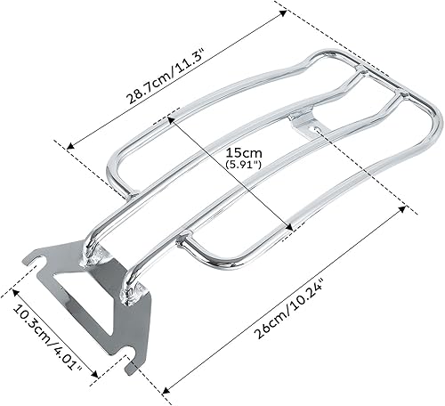 Miniatura 2 de TCMT Portaequipajes cromado de asiento individual para Harley Davidson Touring Electra Glide Road King 1997-2024 Road Glide 1998-2024
