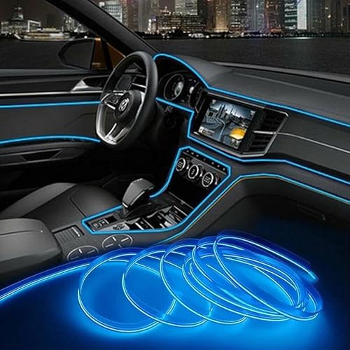 Interior Car LED Strip Lights with Wireless APP&USB Control, RGB Ambient Lighting Kits with 118.11 inches Fiber Optic, 16 Million Colors Car Neon Lights, Sync to Music