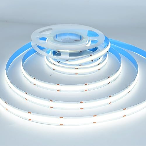 Miniatura 2 de HAASHADA COB - Tira de luces LED, 12 V, 16.4 pies, súper brillante, regulable, 32000 lm, alta densidad, no impermeable, 320 LEDsm, cinta de luz LED