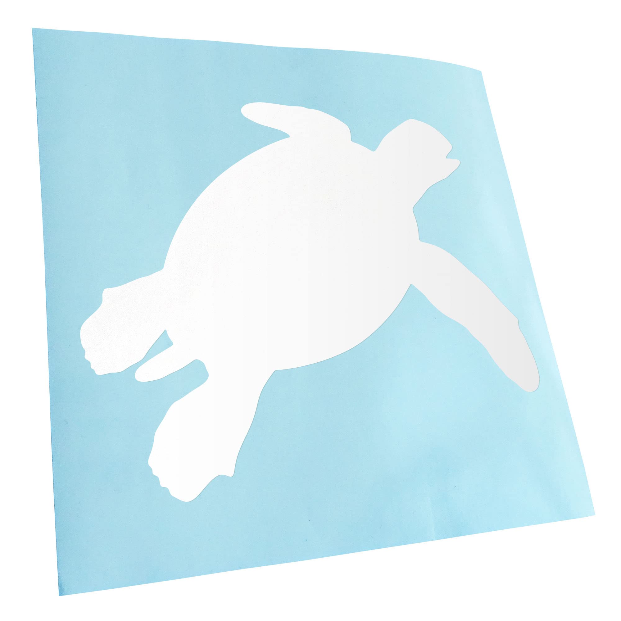 Kiwistar - Car Sticker - White - 30 x 25 cm Turtle Silhouette Sticker for Car, Laptop, Bicycle, Truck, Motorcycle, Multicoloured JDM Decal Racing
