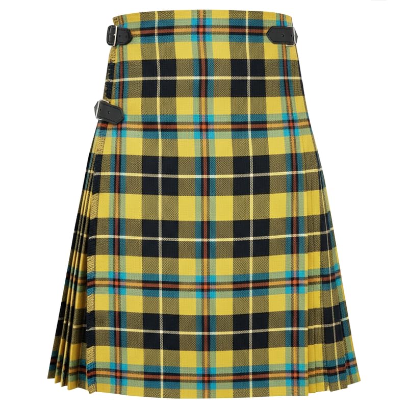 Kilt scozzese da uomo da 4,7 m, vari disegni scozzesi, taglie vita 76,2-116,8 cm, occasioni scozzesi come feste di addio al celibato, eventi formali, poliestere e cotone, cinghie in