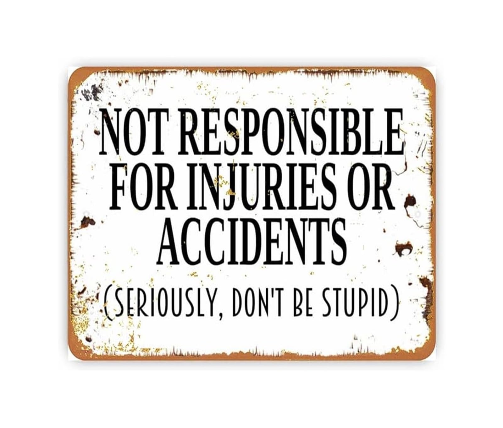 MQXFCZUX Funny Workshop Warning Sign Vintage Metal Tin Plaque Not Responsible Sarcastic Wall Decor for Garage Man Cave Tool Shed Humorous Gift 8 X 12 inch