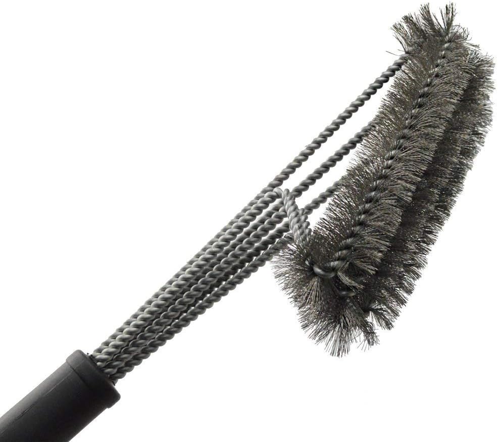 Grill Brush for BBQ - Best & Fastest Commercial Grade Barbecue Cleaner for All Grills - 100% - Extra Large & Heavy Duty - Thick Stainless Steel Bristles More Durable Than Brass - Clean Your Weber or Char-broil Grill Better Now!