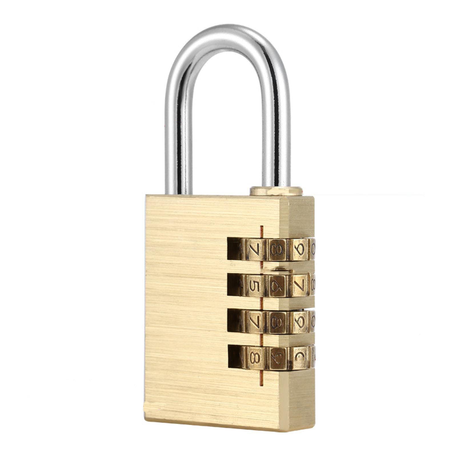 Cadenas antivol en cuivre à 4 chiffres pour valise et casier