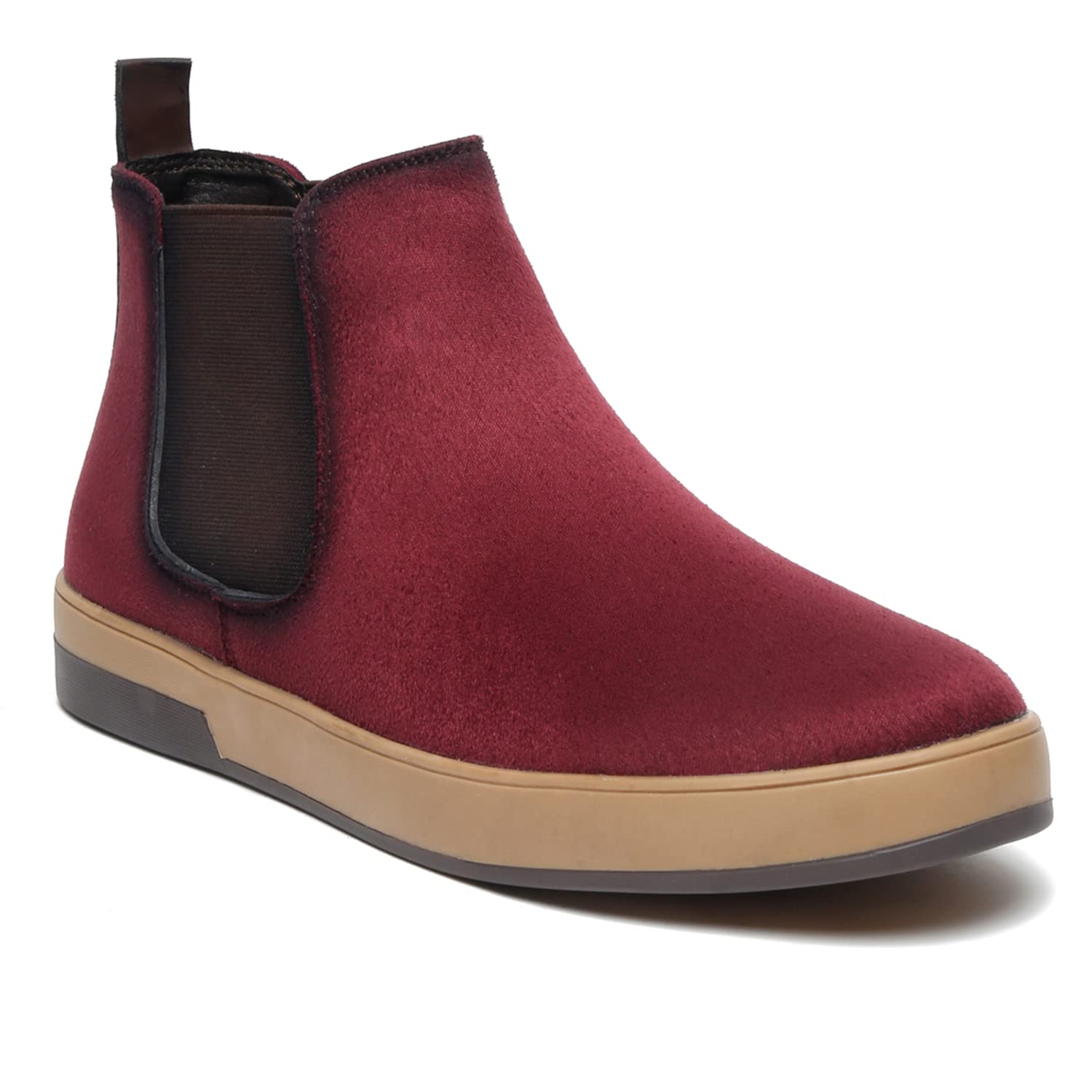 MUTAQINOTI Rosewood Mens Suede Leather Sneakers Lightweight Chelsea Style Shoes for Boys Ideal for Running Walking Office Dancing (Size- 9 UK) (SNKSUCLRW) (B0BXXTLPQ7) Amazon Price History, Amazon Price Tracker