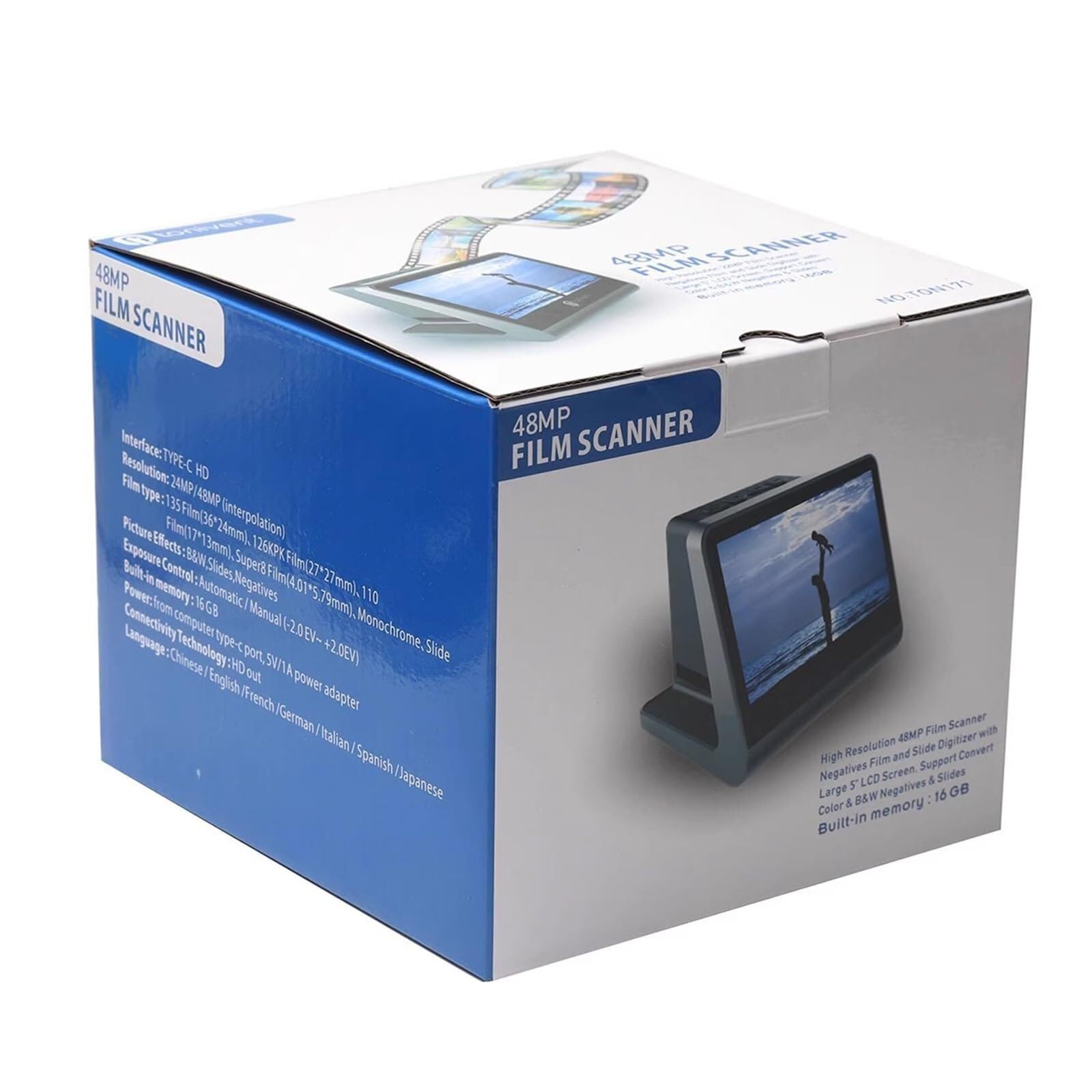 Scanner numérique pour films, scanner de diapositives avec grand écran LCD de 5", négatifs convertibles en couleur et noir et blanc et diapositives de 35 mm, photos JPEG haute résolution de 22 MP