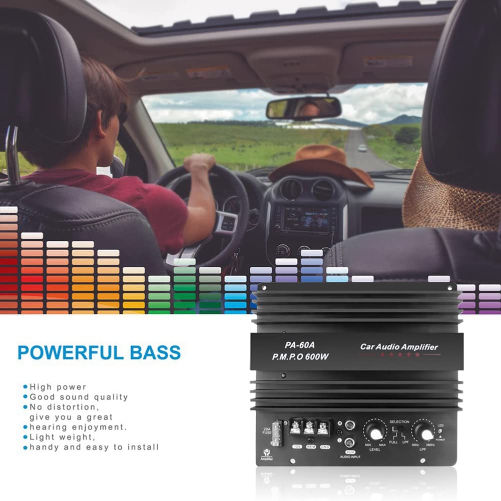 Amplificatore di Potenza Audio per Auto 12V 600W Boord Lossless Subwoofer Sostituzione Audio per Auto Canale Mono Ad Alta Potenza