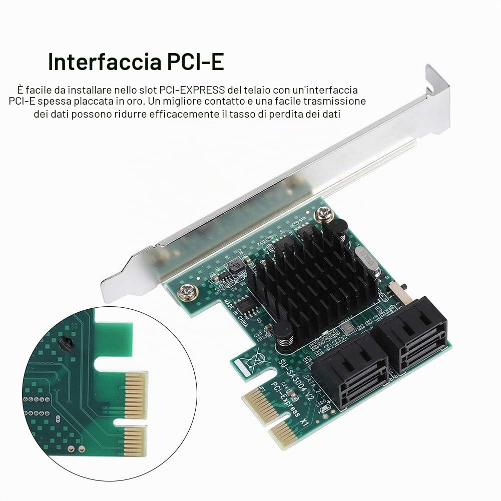 Scheda di espansione SATA 3.0 Adattatore per scheda di espansione 3 porte PCIE a SATA 3.0 a 6 porte