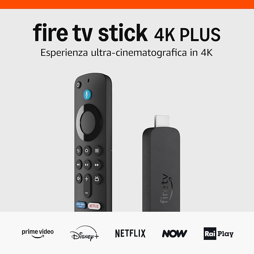 Fire TV Stick 4K Plus di Amazon, dispositivo per lo streaming con supporto per Wi-Fi 6, Dolby Vision/Atmos e HDR10+