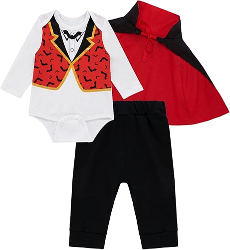 Disfraz de vampiro gótico para recién nacido, disfraz de vampiro de lujo Drácula Vampiro para fiesta de Halloween