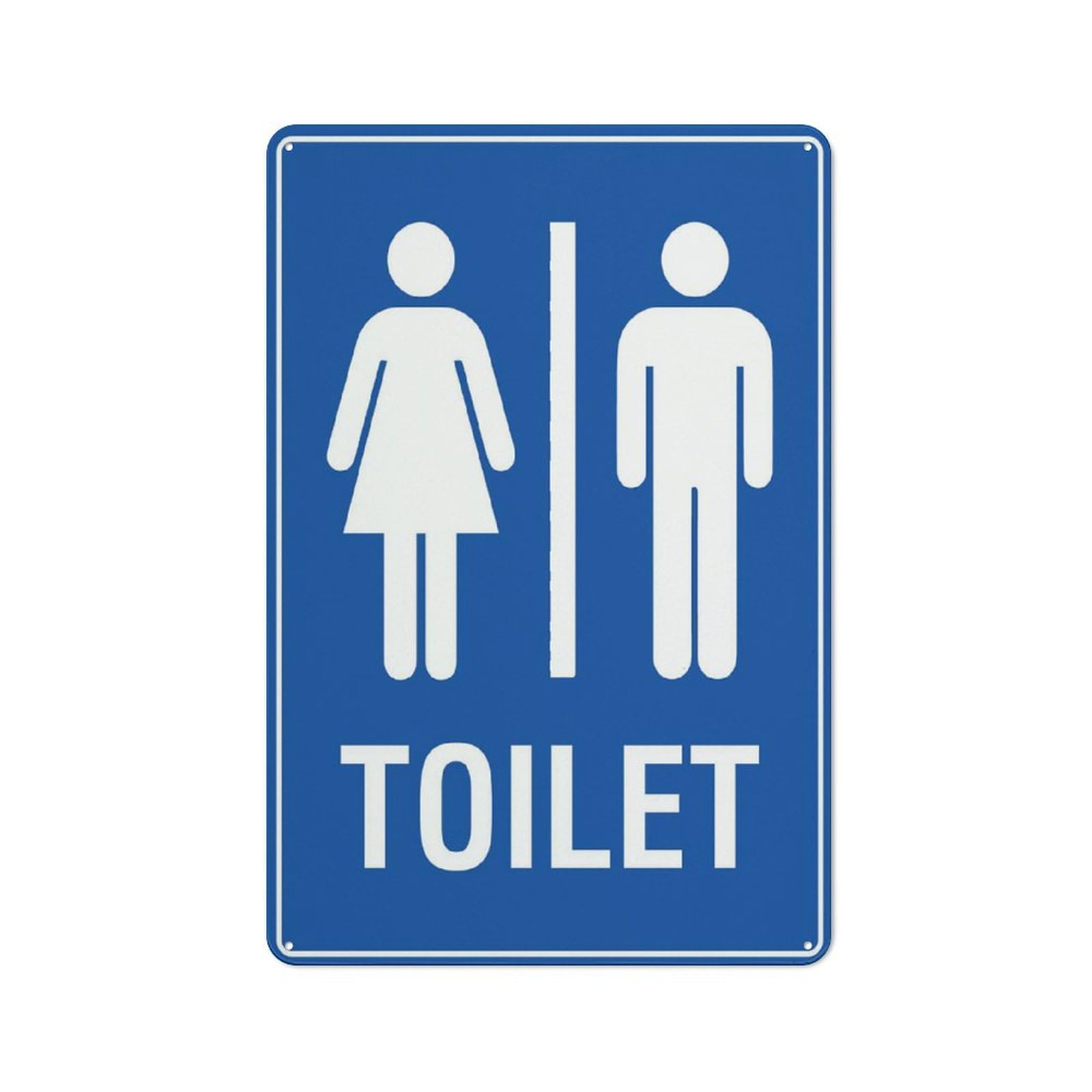 Toilet Sign, 8x12 Inch Rust-Free Aluminum with UV-Ink Printing, Durable & Weatherproof Outdoor Sign for Home