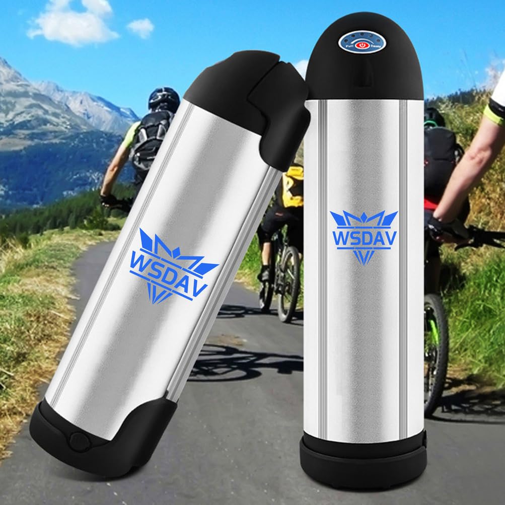 Batteria a Forma di Bottiglia d'Acqua, Pacco Batteria al Litio da 36 V e 48 V, 8 Ah, 10,4 Ah, 12 Ah, 15 Ah e 17 Ah, per Motore da 0 a 750 W con Caricabatterie