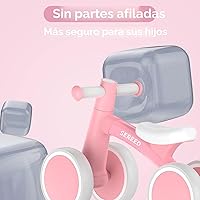 Vista 6 de SEREED - Bicicleta de equilibrio para bebés de 1 año, niños y niñas de 12 a 24 meses, primera bicicleta para niños de 4 ruedas, regalos de primer